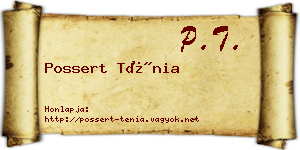 Possert Ténia névjegykártya